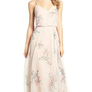 Jenny Yoo Inesse V-Neck Chiffon Gown